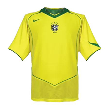 Men Brazil Retro Jerseys Home Soccer Jersey 2004 - buyjerseyshop.uk