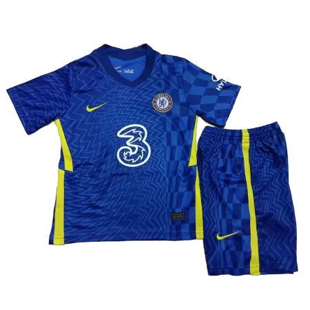 Kids Chelsea Home Soccer Jersey Kit (Jersey+Shorts) 2021/22 - buyjerseyshop.uk