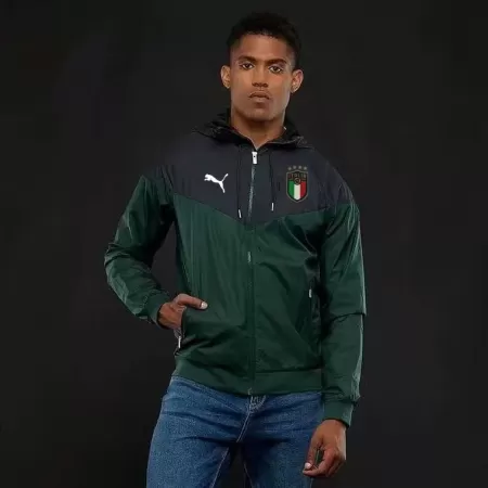 Men Italy Windbreaker Hoodie Jacket 2021/22 - buyjerseyshop.uk