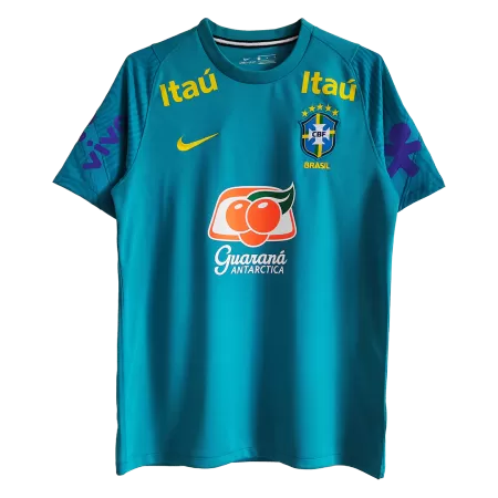 Men Brazil Pre-Match Training Soccer Jersey Shirt 2021 - buyjerseyshop.uk