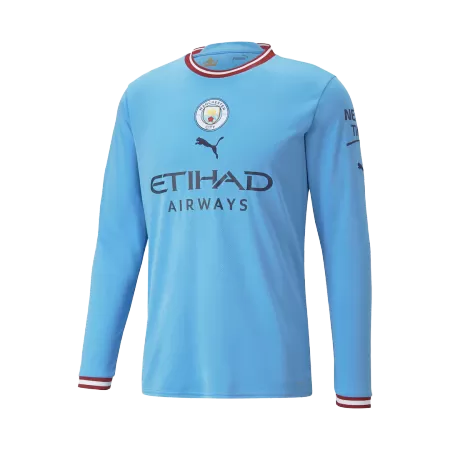 Men Manchester City Home Long Sleeves Soccer Jersey Shirt 2022/23 - buyjerseyshop.uk
