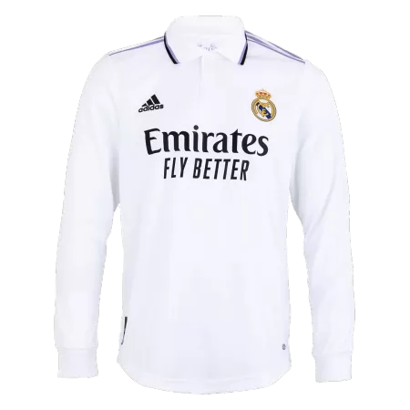 Men Real Madrid Home Long Sleeves Soccer Jersey Shirt 2022/23 - buyjerseyshop.uk