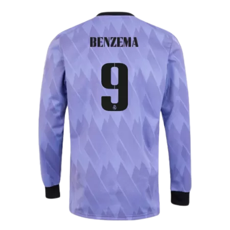 Men Real Madrid BENZEMA #9 Away Long Sleeves Soccer Jersey Shirt 2022/23 - buyjerseyshop.uk