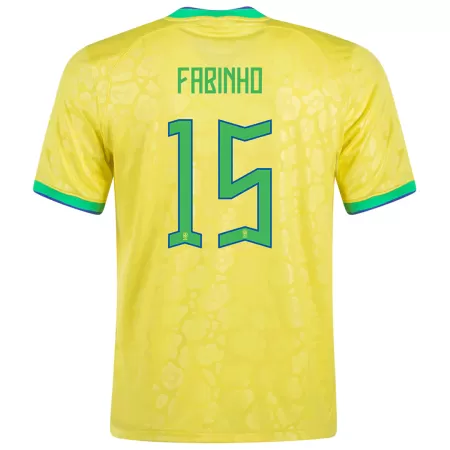 Men Brazil FABINHO #15 Home Soccer Jersey Shirt 2022 - buyjerseyshop.uk