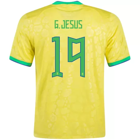 Men Brazil G.JESUS #19 Home Soccer Jersey Shirt 2022 - buyjerseyshop.uk