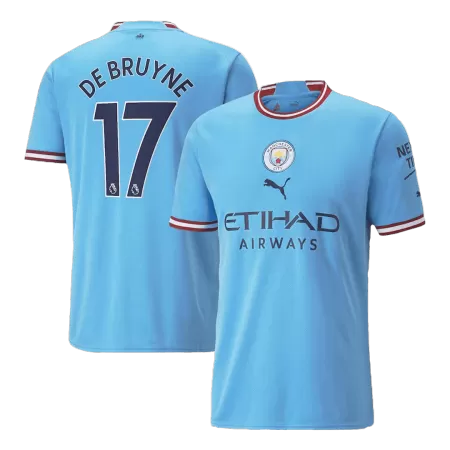 Men Manchester City DE BRUYNE #17 Home Soccer Jersey Shirt 2022/23 - buyjerseyshop.uk