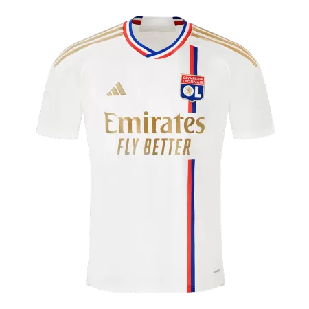 Men Olympique Lyonnais Home Soccer Jersey Shirt 2023/24 - buyjerseyshop.uk