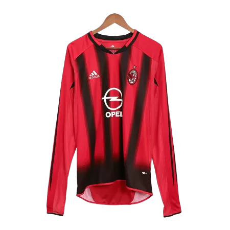 Men AC Milan Retro Jerseys Home Long Sleeve Soccer Jersey 2004/05 - buyjerseyshop.uk