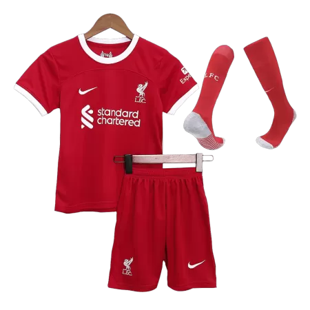 Kids Liverpool Home Soccer Jersey Whole Kit (Jersey+Shorts+Socks) 2023/24 - buyjerseyshop.uk