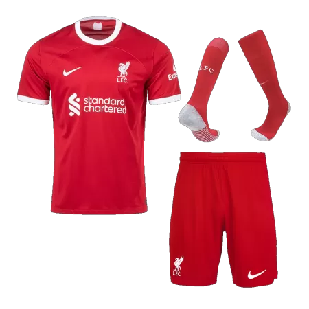 Men Liverpool Home Soccer Jersey Whole Kit (Jersey+Shorts+Socks) 2023/24 - buyjerseyshop.uk