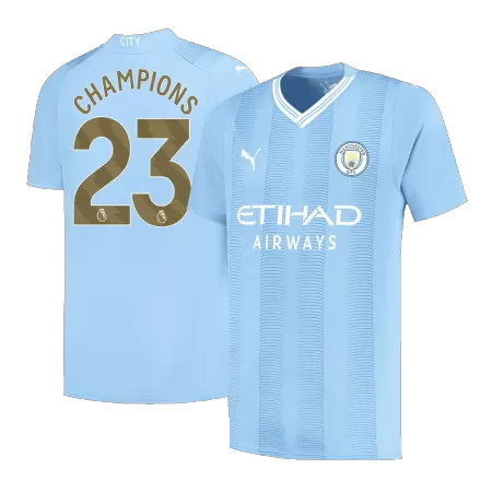 Men Manchester City CHAMPIONS #23 Home Soccer Jersey Shirt 2023/24 - buyjerseyshop.uk