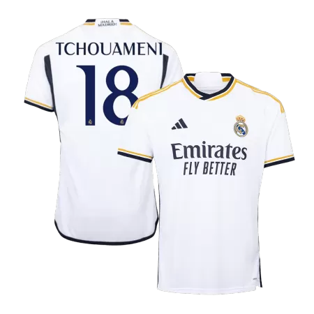 Men Real Madrid TCHOUAMENI #18 Home Soccer Jersey Shirt 2023/24 - buyjerseyshop.uk