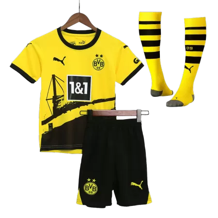 Kids Borussia Dortmund Home Soccer Jersey Whole Kit (Jersey+Shorts+Socks) 2023/24 - buyjerseyshop.uk