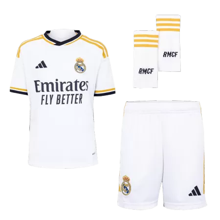 Kids Real Madrid Home Soccer Jersey Whole Kit (Jersey+Shorts+Socks) 2023/24 - buyjerseyshop.uk