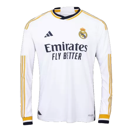 Men Real Madrid Home Long Sleeves Soccer Jersey Shirt 2023/24 - buyjerseyshop.uk