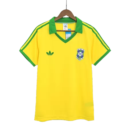 Men Brazil Retro Jerseys Home Soccer Jersey 1977 - buyjerseyshop.uk