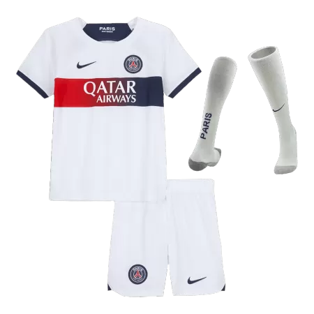 Kids PSG Away Soccer Jersey Whole Kit (Jersey+Shorts+Socks) 2023/24 - buyjerseyshop.uk