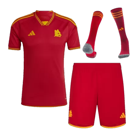 Men Roma Home Soccer Jersey Whole Kit (Jersey+Shorts+Socks) 2023/24 - buyjerseyshop.uk