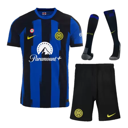 Men Inter Milan Home Soccer Jersey Whole Kit (Jersey+Shorts+Socks) 2023/24 - buyjerseyshop.uk