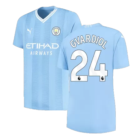 Men Manchester City GVARDIOL #24 Home Soccer Jersey Shirt 2023/24 - buyjerseyshop.uk