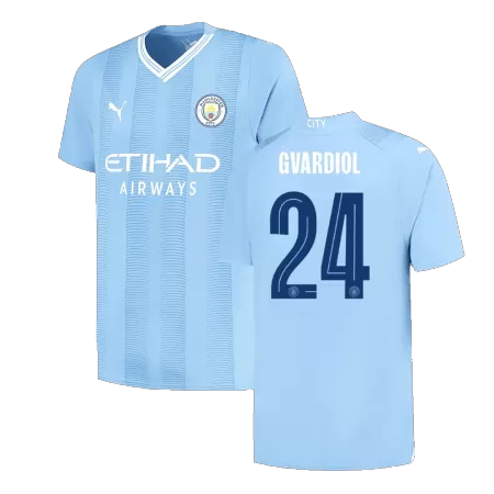 Men Manchester City GVARDIOL #24 Home UCL Soccer Jersey Shirt 2023/24 - buyjerseyshop.uk
