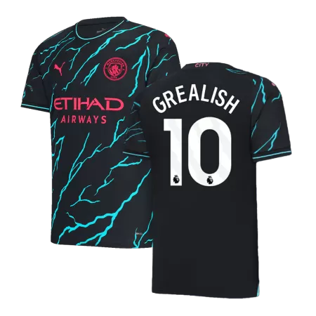 Men Manchester City GREALISH #10 Third Away Soccer Jersey Shirt 2023/24 - buyjerseyshop.uk