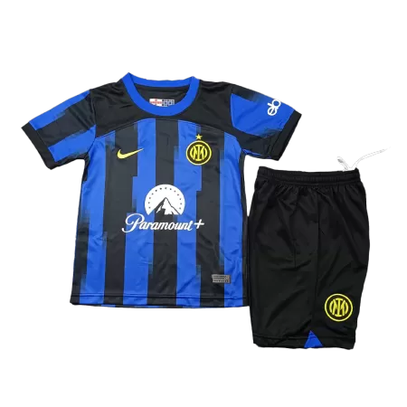 Kids Inter Milan Home Soccer Jersey Kit (Jersey+Shorts) 2023/24 - buyjerseyshop.uk