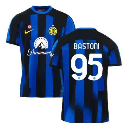 Men Inter Milan BASTONI #95 Home Soccer Jersey Shirt 2023/24 - buyjerseyshop.uk