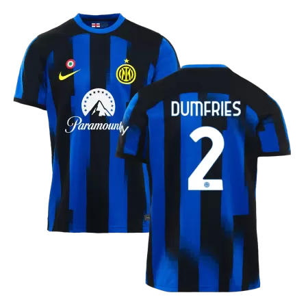 Men Inter Milan DUMFRIES #2 Home Soccer Jersey Shirt 2023/24 - buyjerseyshop.uk