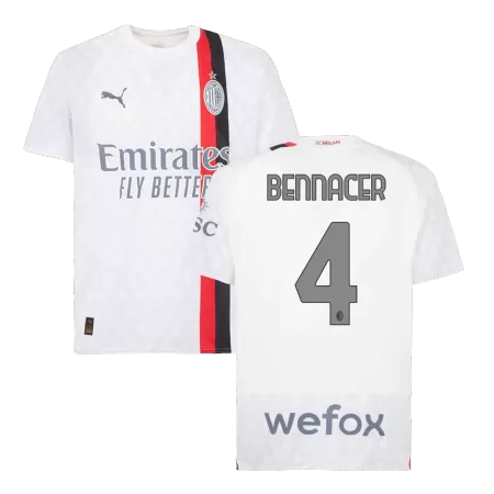 Men AC Milan BENNACER #4 Away Soccer Jersey Shirt 2023/24 - buyjerseyshop.uk