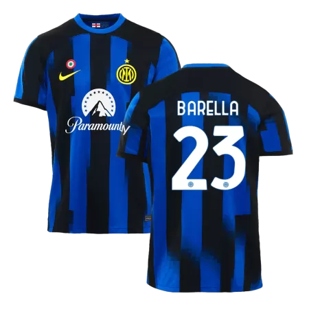 Men Inter Milan BARELLA #23 Home Soccer Jersey Shirt 2023/24 - buyjerseyshop.uk