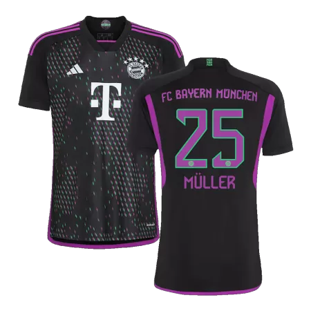 Men Bayern Munich MÜLLER #25 Away Soccer Jersey Shirt 2023/24 - buyjerseyshop.uk