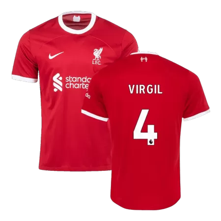 Men Liverpool VIRGIL #4 Home Soccer Jersey Shirt 2023/24 - buyjerseyshop.uk