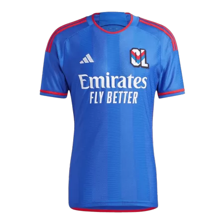Men Olympique Lyonnais Away Soccer Jersey Shirt 2023/24 - buyjerseyshop.uk