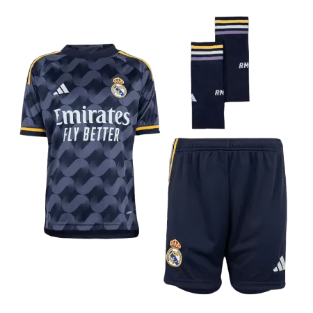 Kids Real Madrid Away Soccer Jersey Whole Kit (Jersey+Shorts+Socks) 2023/24 - buyjerseyshop.uk