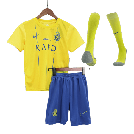 Kids Al Nassr Home Soccer Jersey Whole Kit (Jersey+Shorts+Socks) 2023/24 - buyjerseyshop.uk