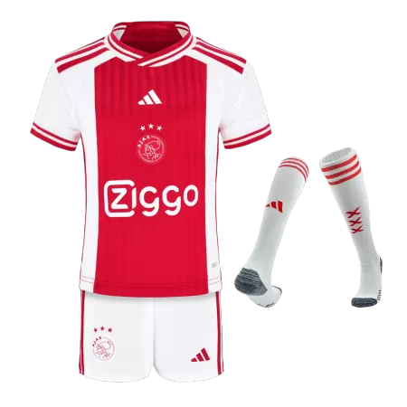 Kids Ajax Home Soccer Jersey Whole Kit (Jersey+Shorts+Socks) 2023/24 - buyjerseyshop.uk