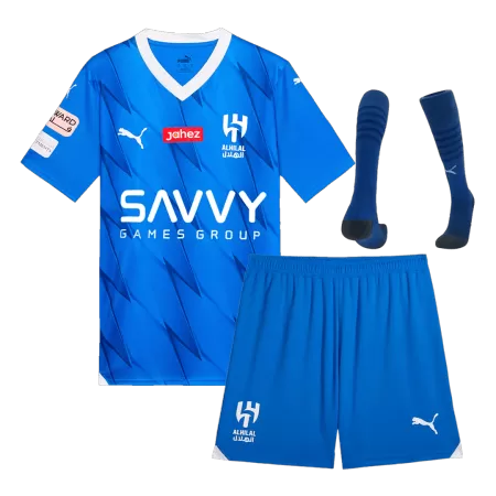 Men Al Hilal SFC Home Soccer Jersey Whole Kit (Jersey+Shorts+Socks) 2023/24 - buyjerseyshop.uk