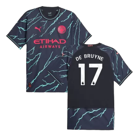 Men Manchester City DE BRUYNE #17 Third Away Player Version Jersey 2023/24 - buyjerseyshop.uk