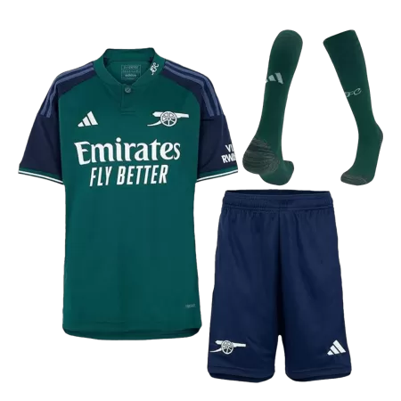 Kids Arsenal Third Away Soccer Jersey Whole Kit (Jersey+Shorts+Socks) 2023/24 - buyjerseyshop.uk