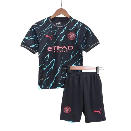 Kids Manchester City Third Away Soccer Jersey Kit (Jersey+Shorts) 2023/24 - buyjerseyshop.uk