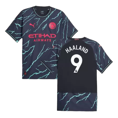 Men Manchester City HAALAND #9 Third Away Player Version Jersey 2023/24 - buyjerseyshop.uk