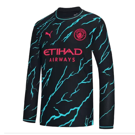 Men Manchester City Third Away Long Sleeves Soccer Jersey Shirt 2023/24 - buyjerseyshop.uk