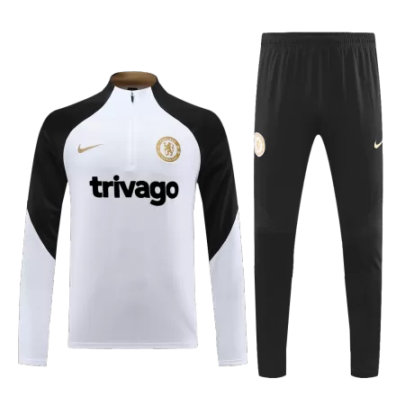 Men Chelsea Zipper Tracksuit Sweat Shirt Kit (Top+Trousers) 2023/24 - buyjerseyshop.uk