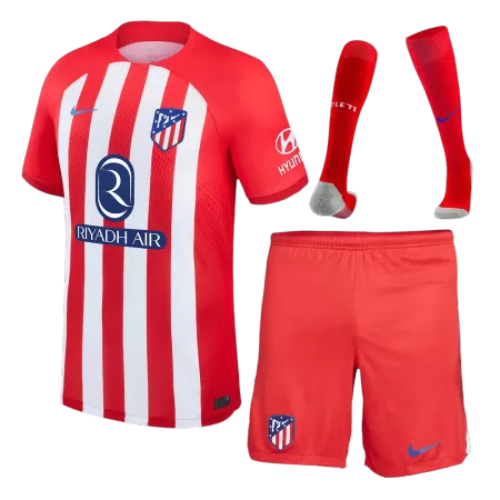 Men Atletico Madrid Home Soccer Jersey Whole Kit (Jersey+Shorts+Socks) 2023/24 - buyjerseyshop.uk