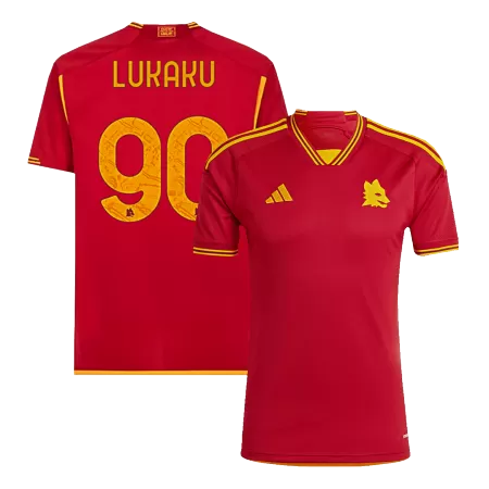 Men Roma LUKAKU #90 Home Soccer Jersey Shirt 2023/24 - buyjerseyshop.uk