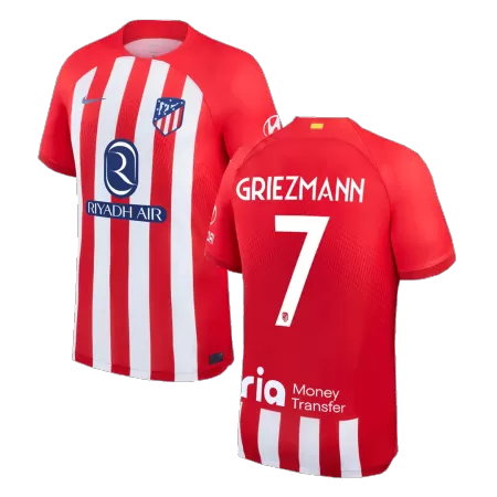 Men Atletico Madrid GRIEZMANN #7 Home UCL Soccer Jersey Shirt 2023/24 - buyjerseyshop.uk