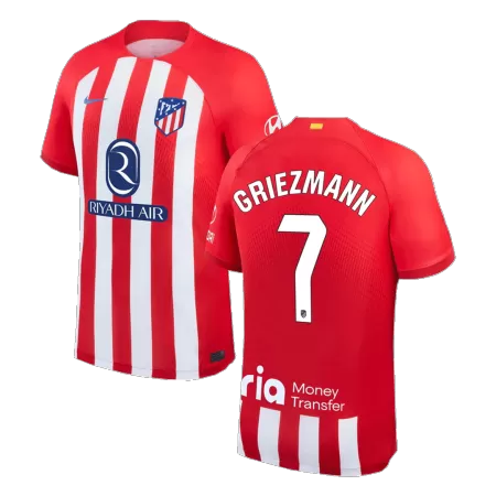 Men Atletico Madrid GRIEZMANN #7 Home Soccer Jersey Shirt 2023/24 - buyjerseyshop.uk