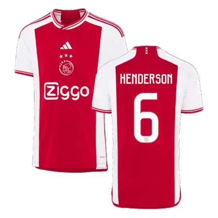 Men Ajax HENDERSON #6 Home Soccer Jersey Shirt 2023/24 - buyjerseyshop.uk