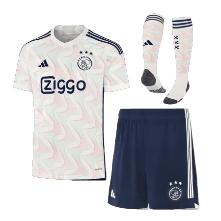 Men Ajax Away Soccer Jersey Whole Kit (Jersey+Shorts+Socks) 2023/24 - buyjerseyshop.uk